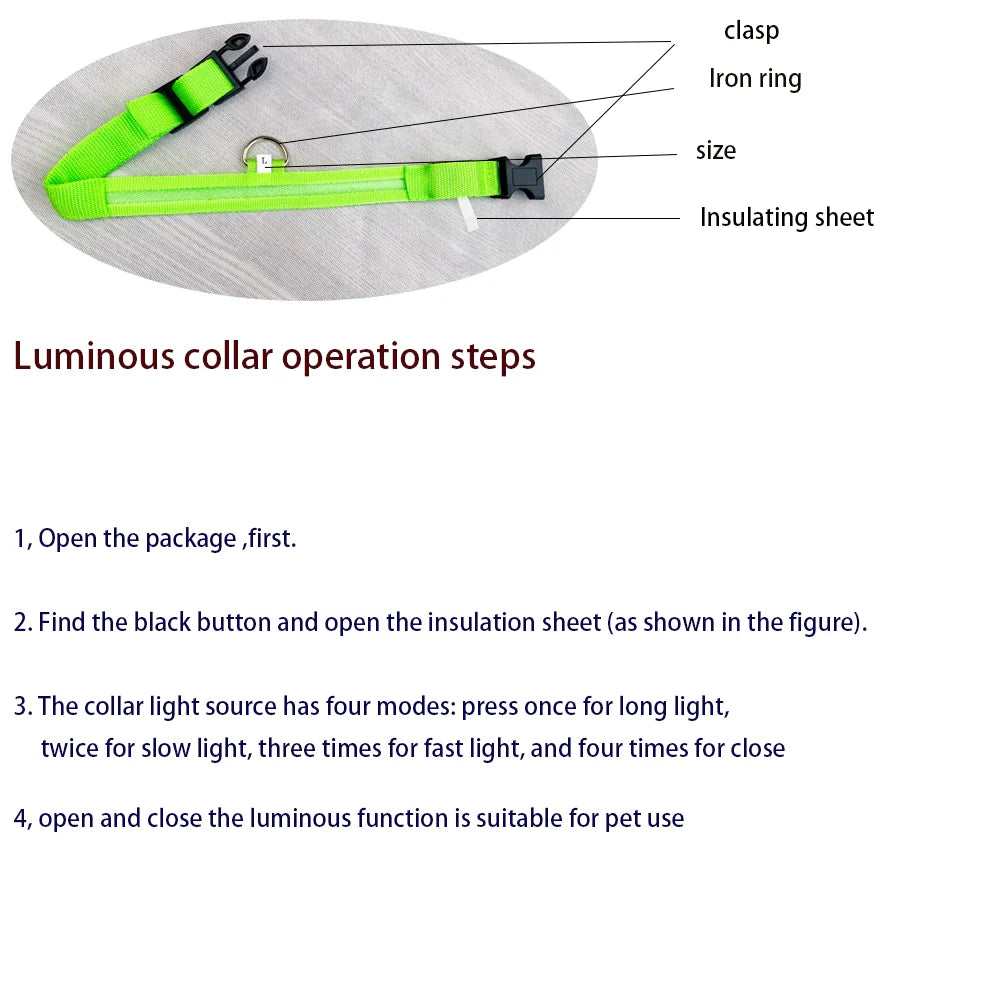 NightPups™ Bright LED Dog Collar for Night Walks